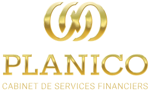 Logo doré de Planico avec la tagline "Cabinet de Services Financiers"