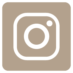 Icône Instagram beige avec un contour blanc.